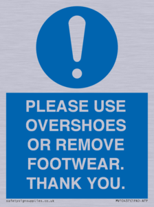 PLEASE USE OVERSHOES OR REMOVE FOOTWEAR. THANK YOU.